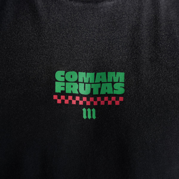 Camiseta Oversized Estonada Comam Frutas Burger Preto