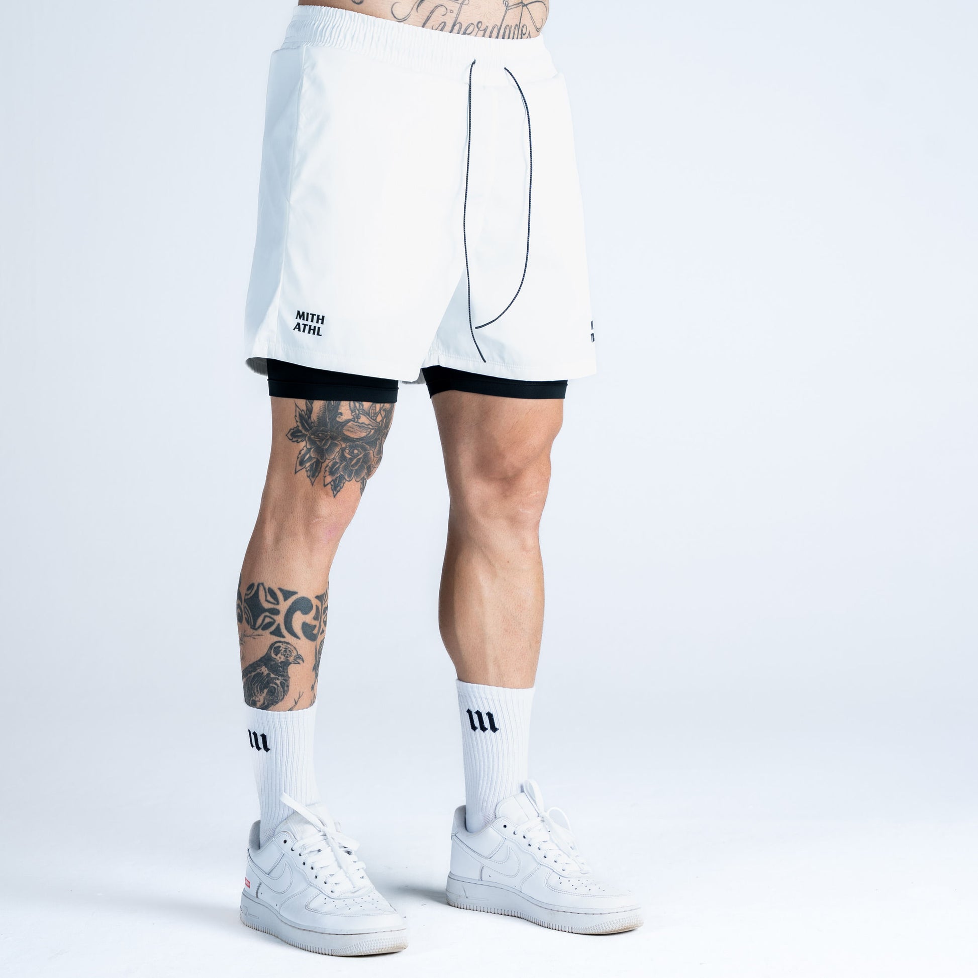 Shorts de Tactel Mith Athl Compression Branco