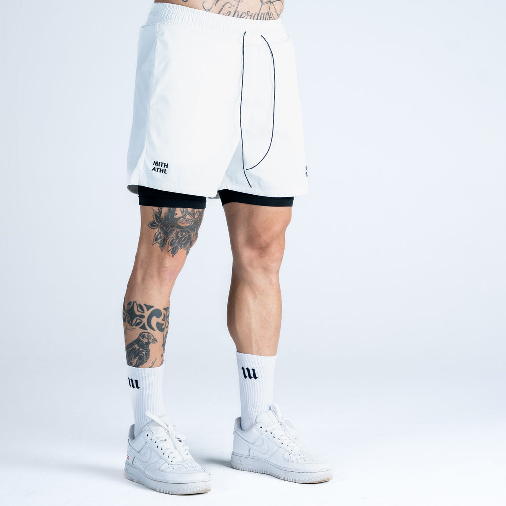 Shorts de Tactel Mith Athl Compression Branco
