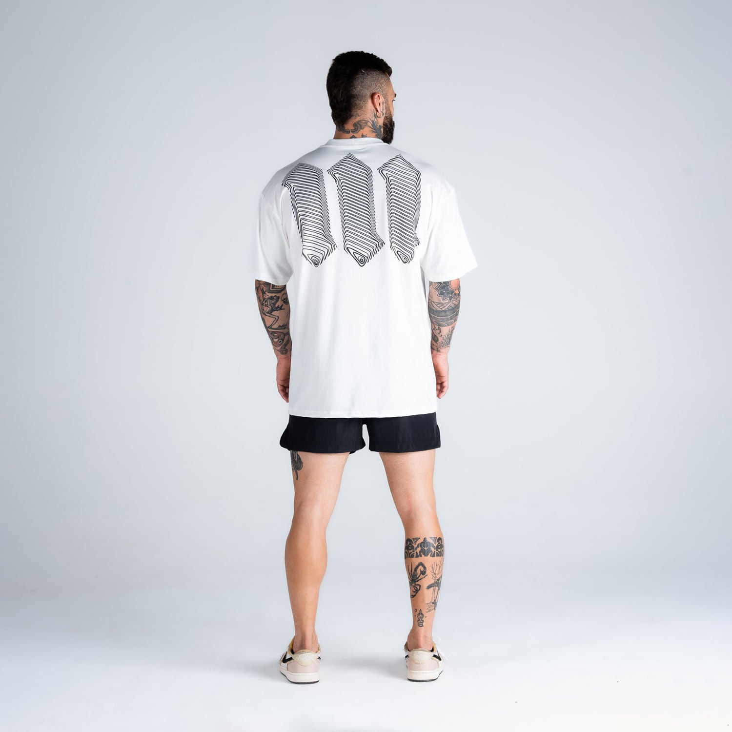 Camiseta Oversized Mith Nation Black Lines Off White