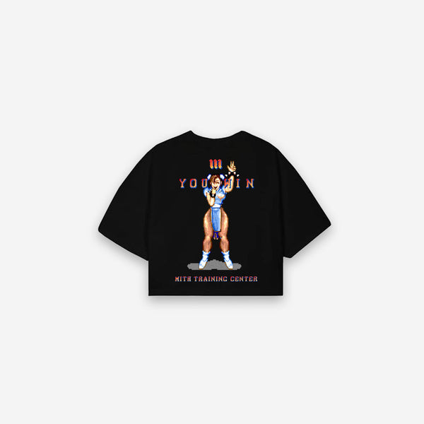 Cropped Feminino Mith Street Fighter You Win Preto