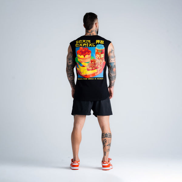 Regata Drop Shoulder Slevelles Comam Frutas Ranchi Preto