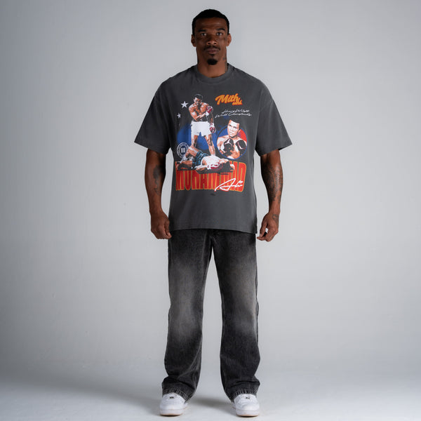 Camiseta Oversized Estonada Muhammad Ali Cinza