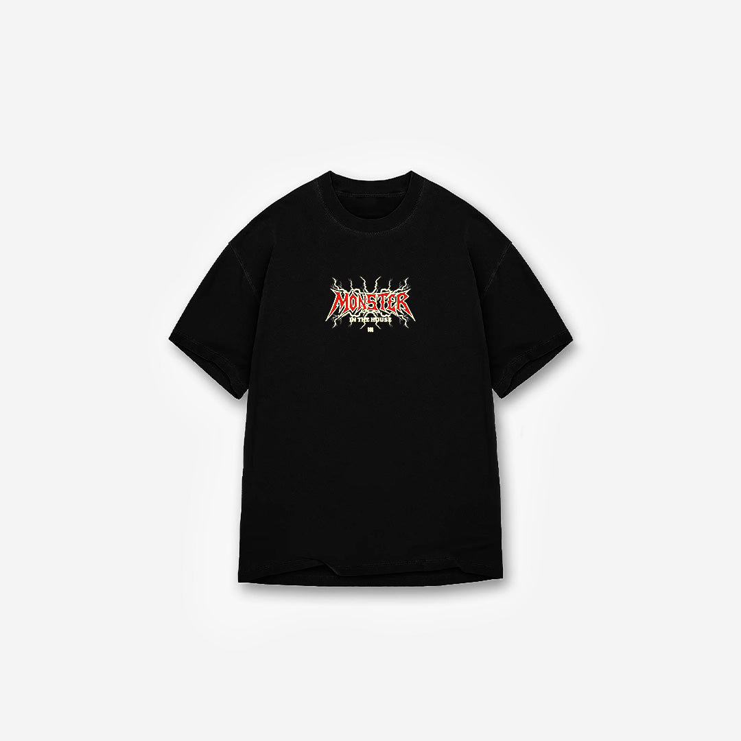 Camiseta <strong>Oversized Treino</strong> Mith Monster in The House Preto