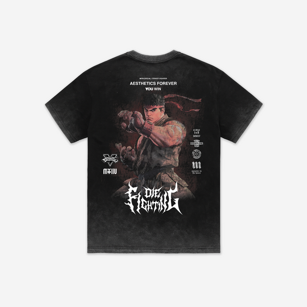 Camiseta Oversized Premium Estonada Preta Mith x Street Fighter Ryu