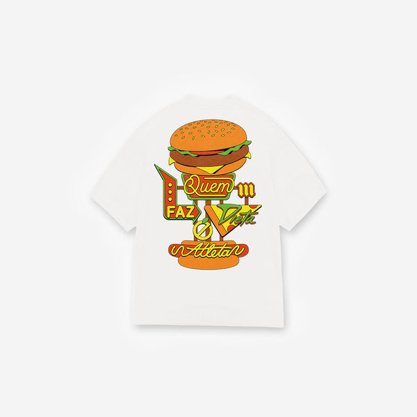 Camiseta Oversized Mith Comam Frutas Quem Faz Dieta É Atleta Off White