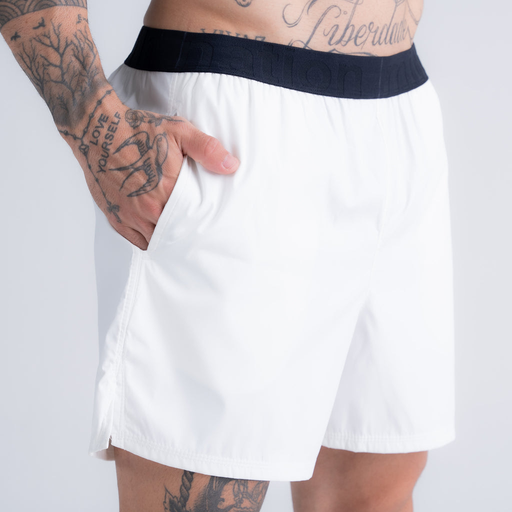 Shorts Curto de Tactel Performance Mith Nation Off White
