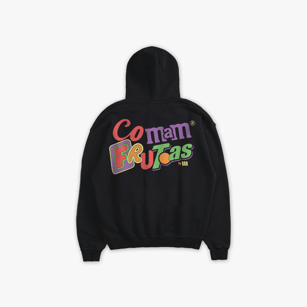 Blusa de Moletom Oversized Capuz Mith Comam Frutas MM'S Preto