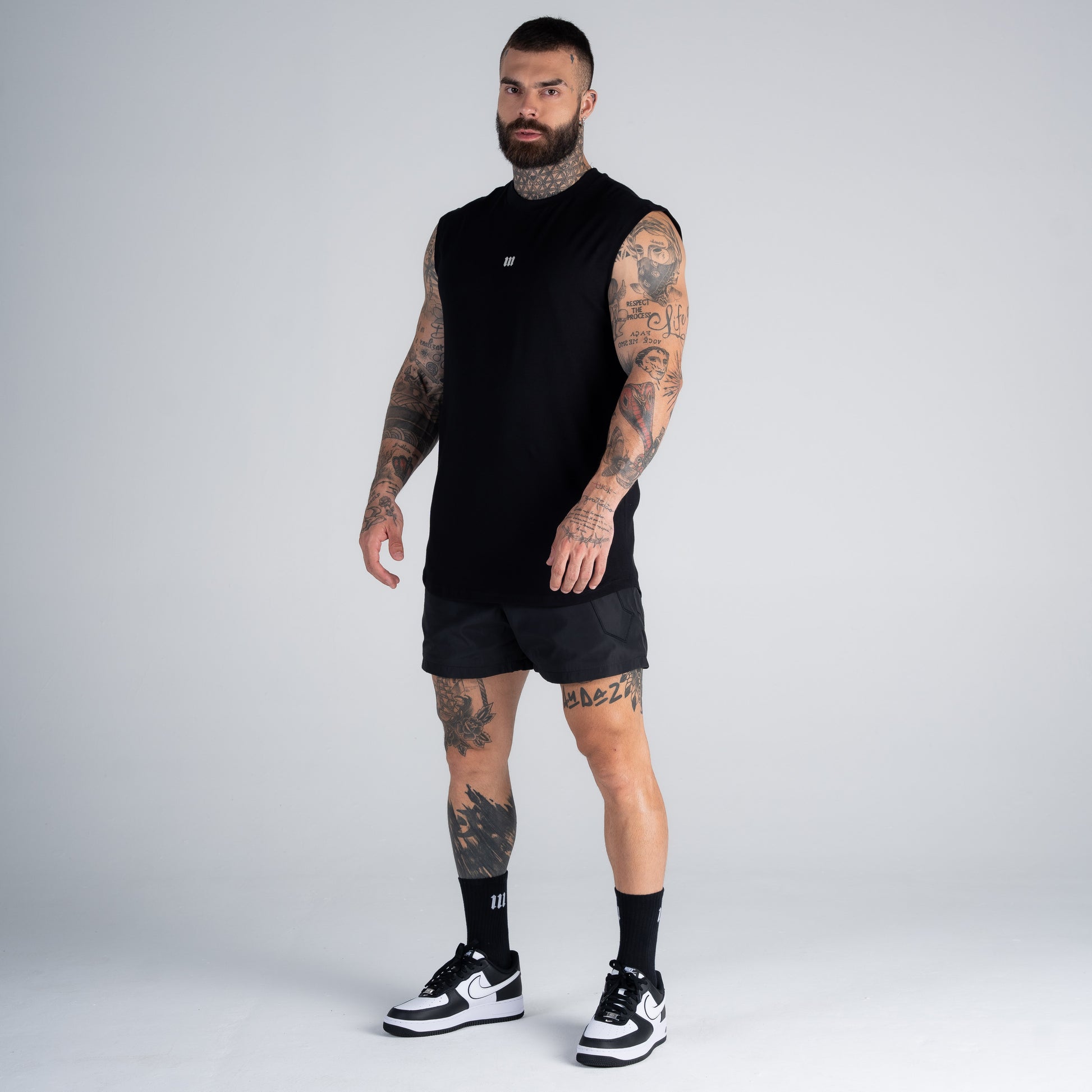 Regata Drop Shoulder Slevelles Mith Nation Training Club Preto