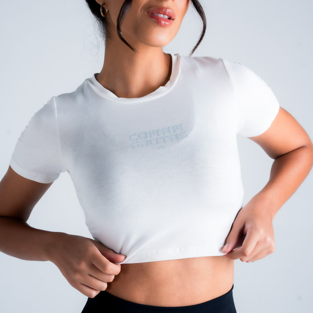 Cropped Básico Comam Frutas Logo Off White