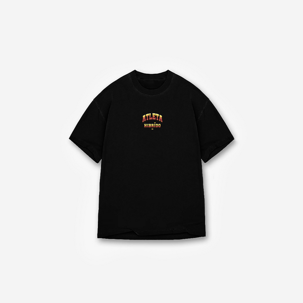 Camiseta Oversized Treino Preta Atleta Hibrido