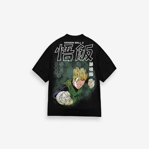 Camiseta Oversized Dragon Ball Z Gohan Green Preto