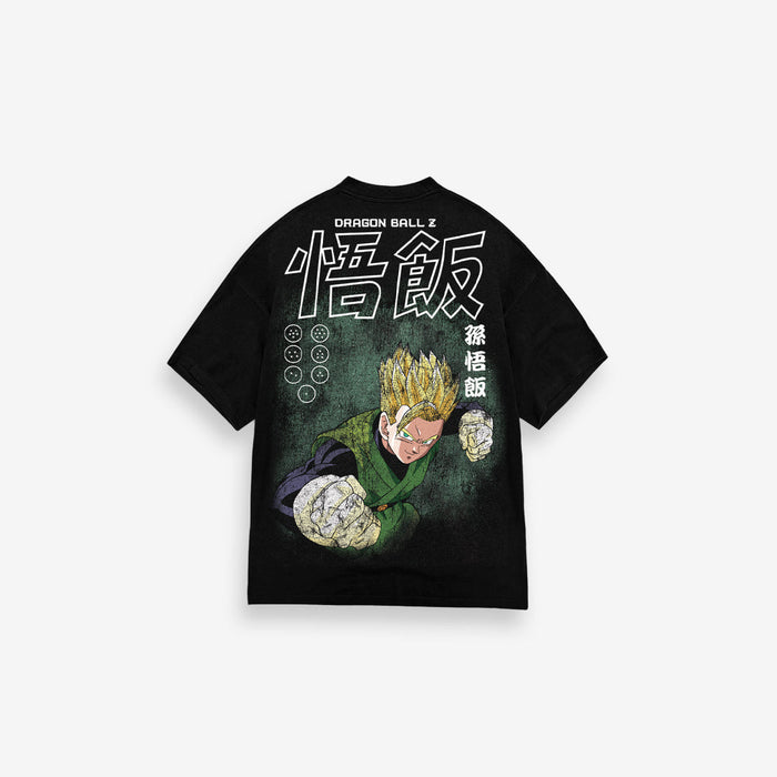 Camiseta Oversized Dragon Ball Z Gohan Green Preto
