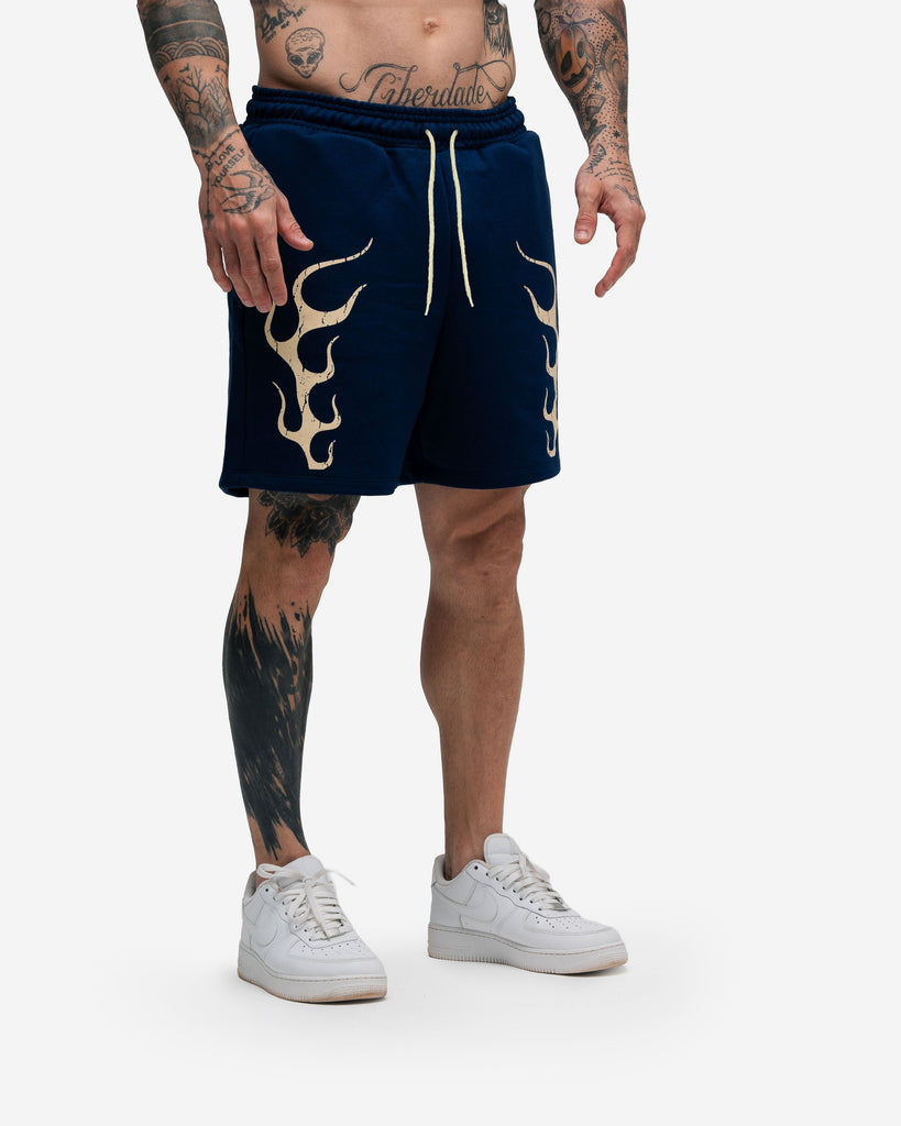 Shorts de Moletom Mith Comam Frutas Flames Marinho