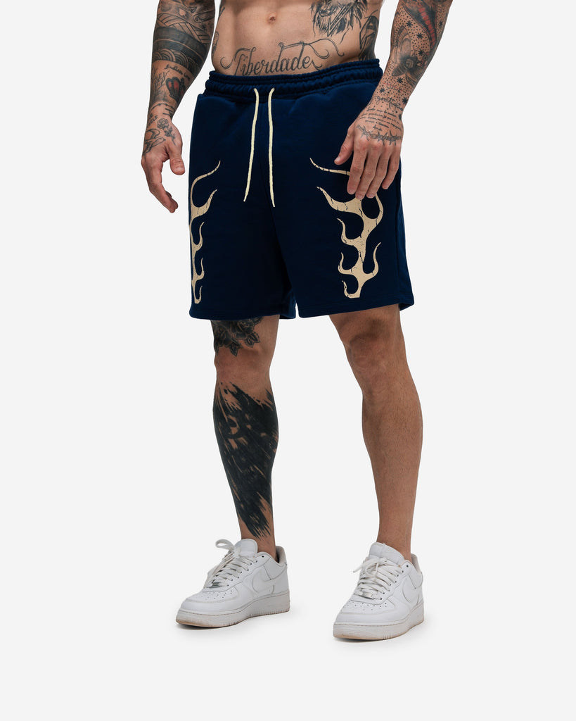 Shorts de Moletom Mith Comam Frutas Flames Marinho