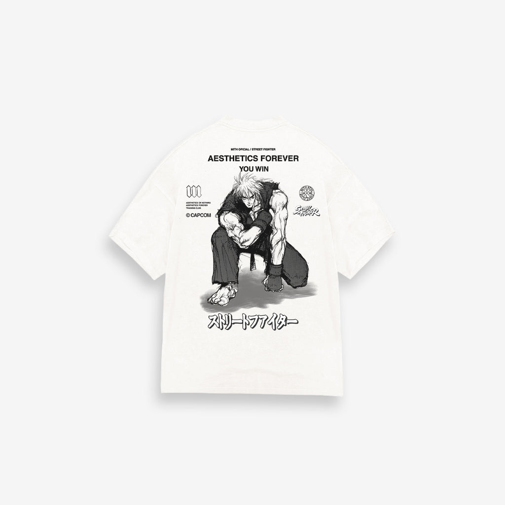 Camiseta Oversized Mith Street Fighter Ken Aesthetics Off White
