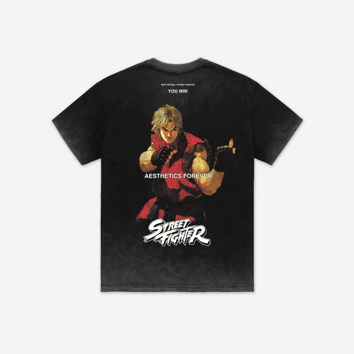 Camiseta Oversized Premium Estonada Preta Mith x Street Fighter Ken