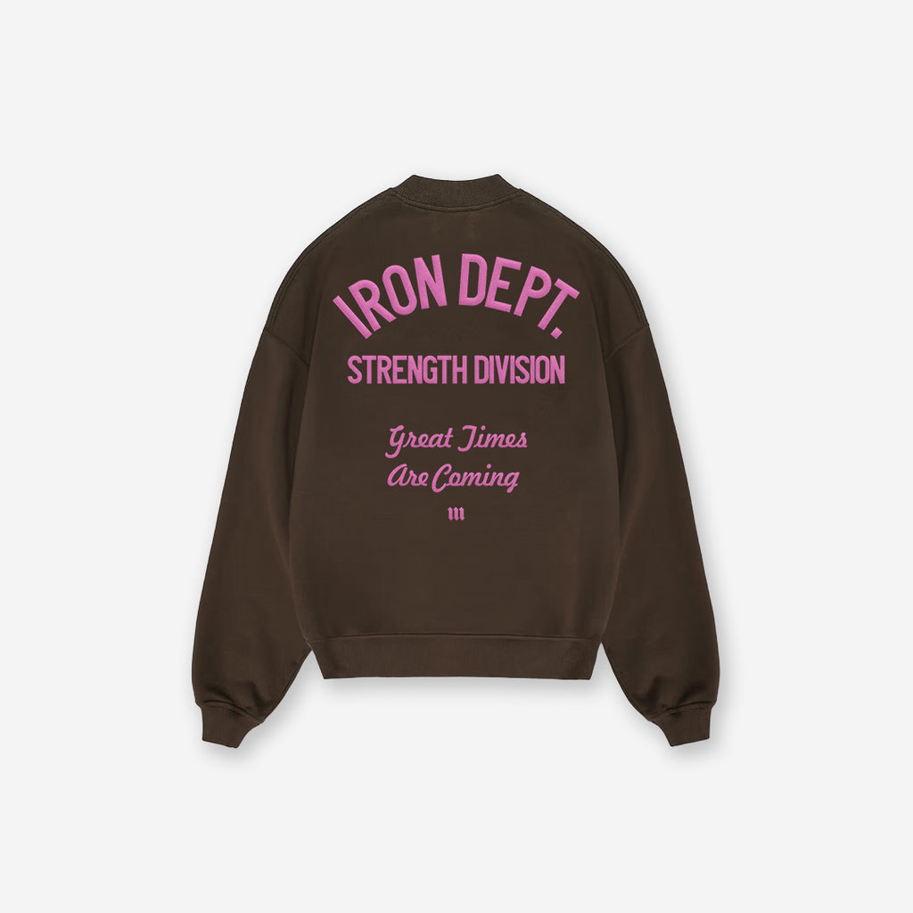 Blusa De Moletom Estonada Iron Dept. Marrom