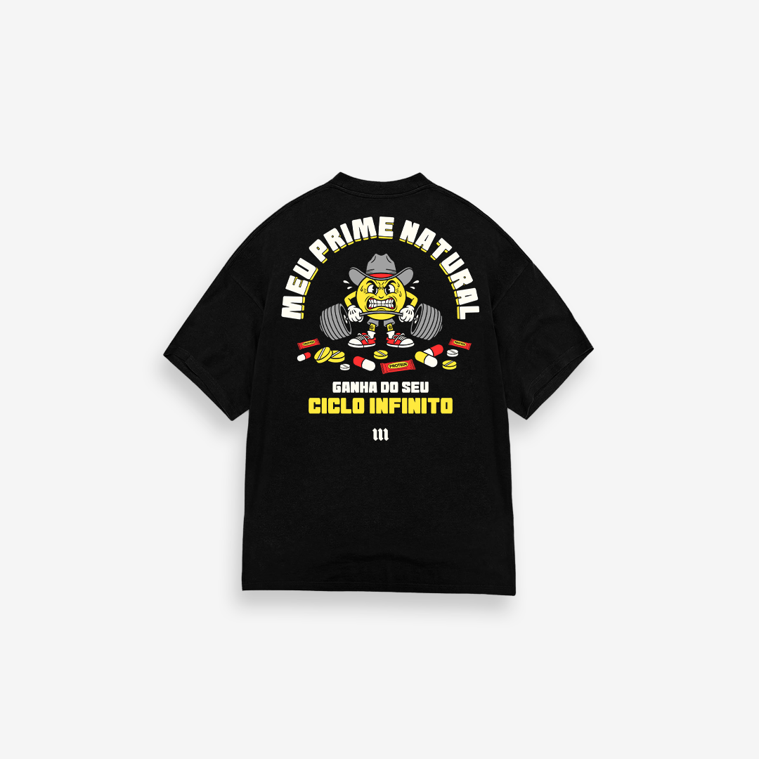 Camiseta Oversized Treino Preta Mith Prime Natural