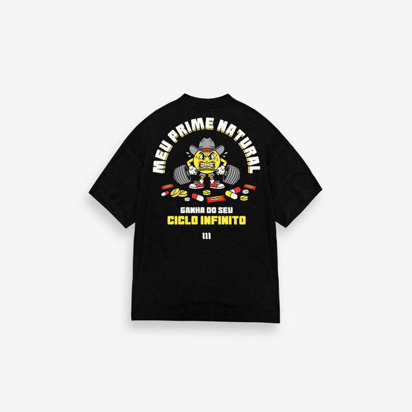 Camiseta Oversized Treino Preta Mith Prime Natural