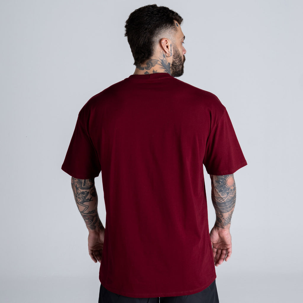 Camiseta Oversized Mith Nation Adornment Bordô