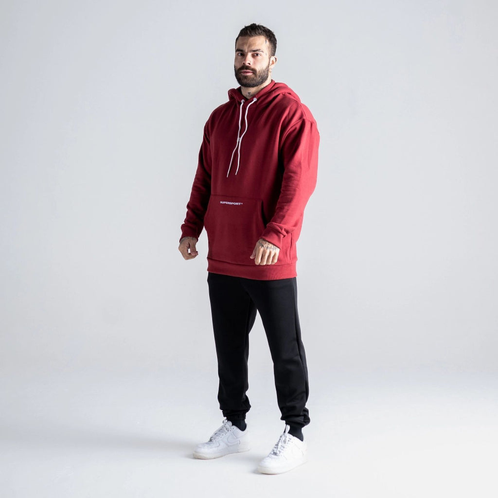 Blusa Moletom Oversized com Capuz Mith Nation Bordô