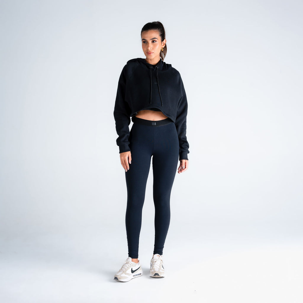 Cropped de Moletom Feminino Mith Nation Preto