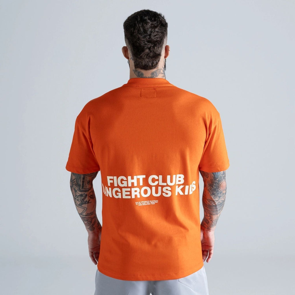Camiseta Oversized Mith Athl Fight Club Laranja