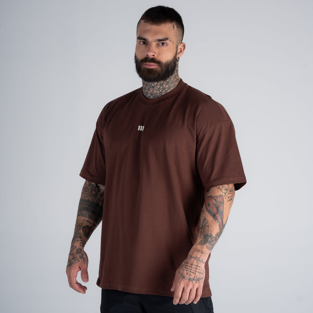 Camiseta Oversized Mith Nation Scribble Marrom