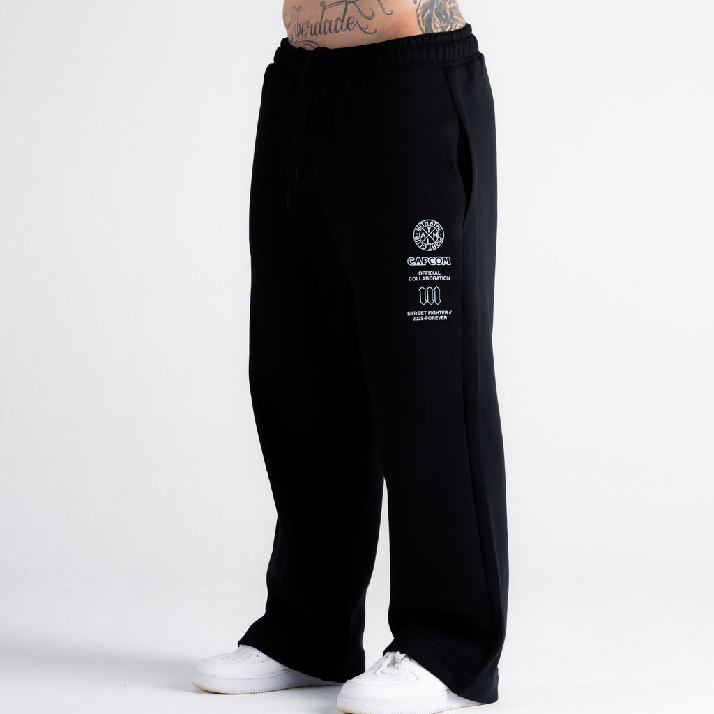 Calça De Moletom Oversized Street Fighter You Win Preto