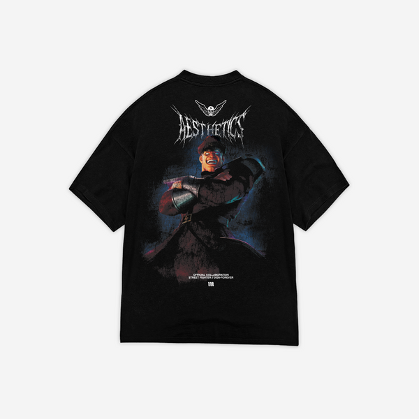 Camiseta Oversized Heavy Preta Mith x Street Fighter Bison