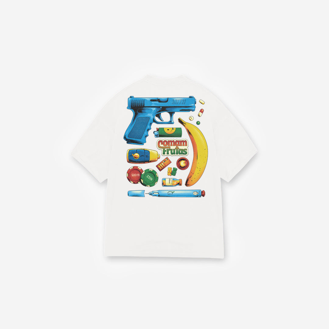 Camiseta Oversized Mith Comam Frutas Kit Off White
