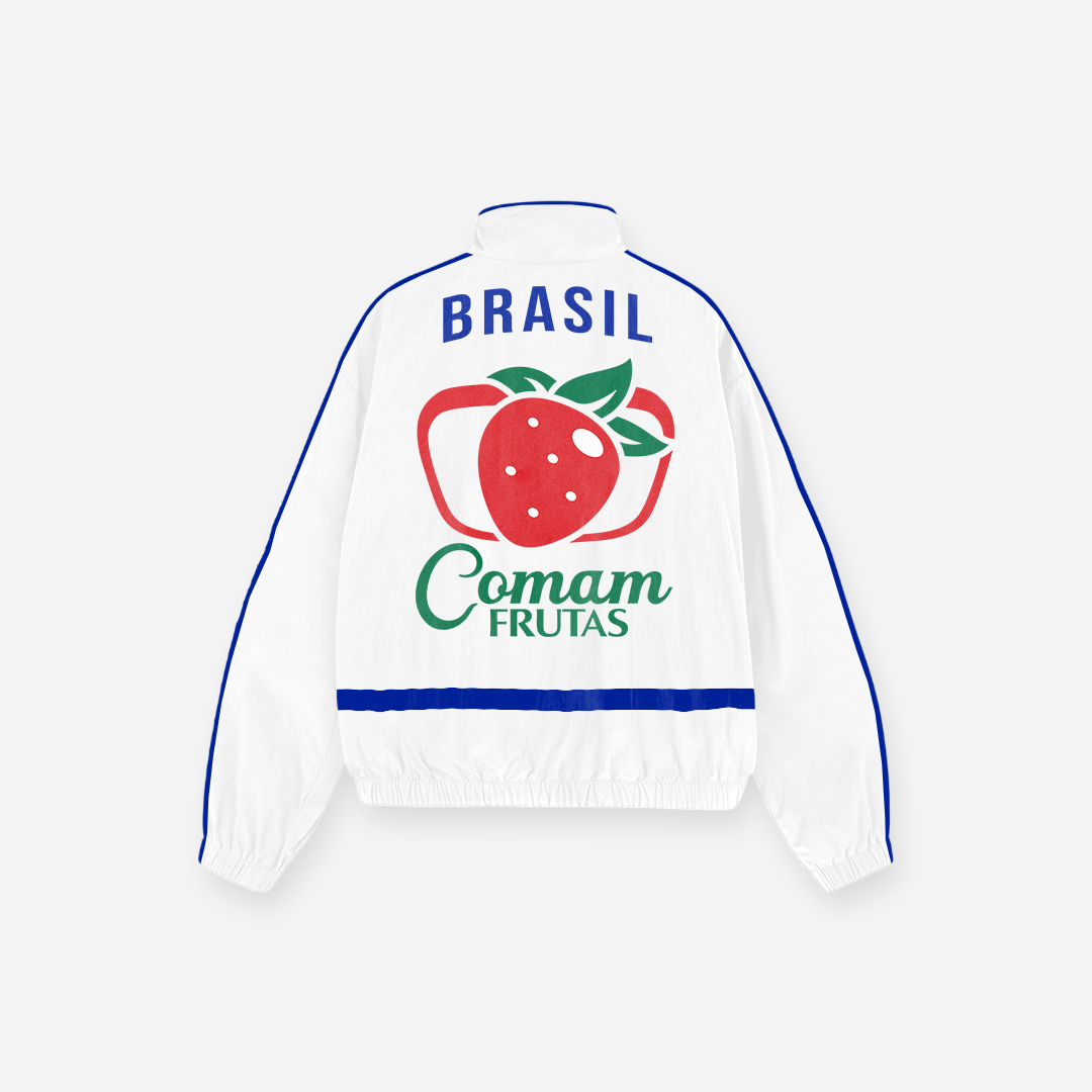 Jaqueta Corta Vento Tactel Mith Comam Frutas BR Off White