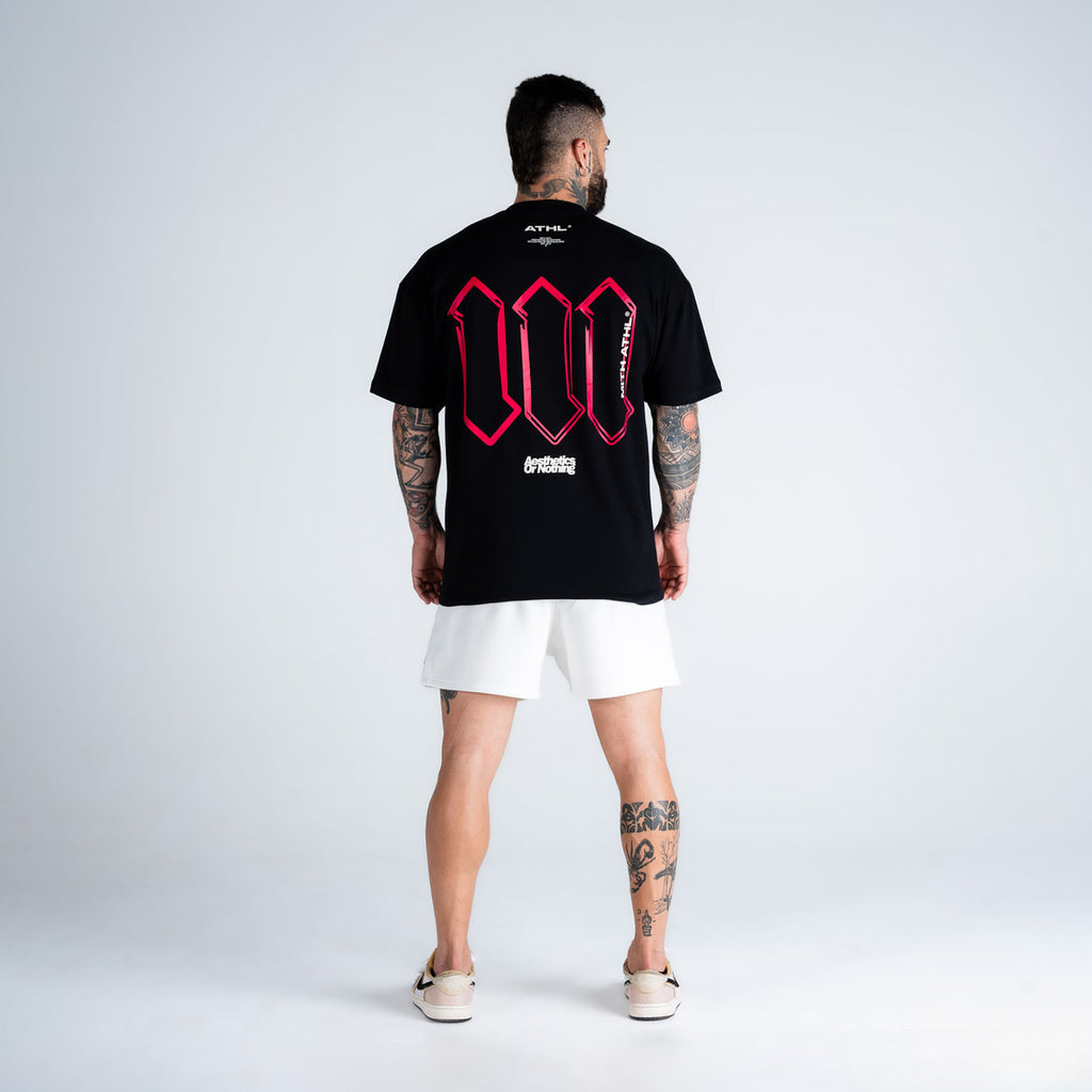 Camiseta Oversized Athl Doodle Preto