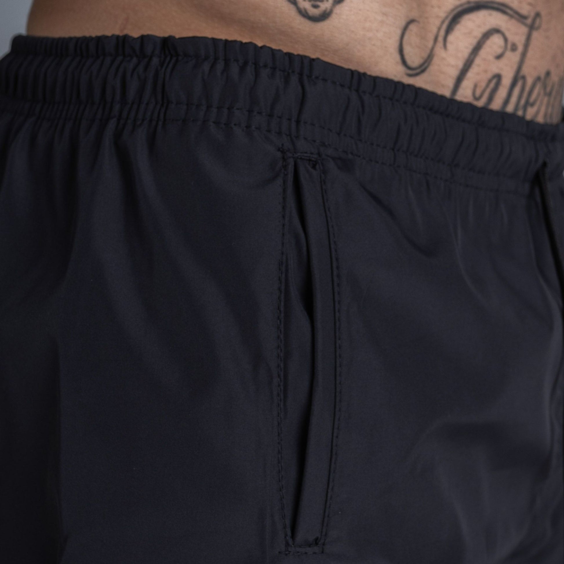 Shorts de Tactel Mith Nation Embroidery Preto