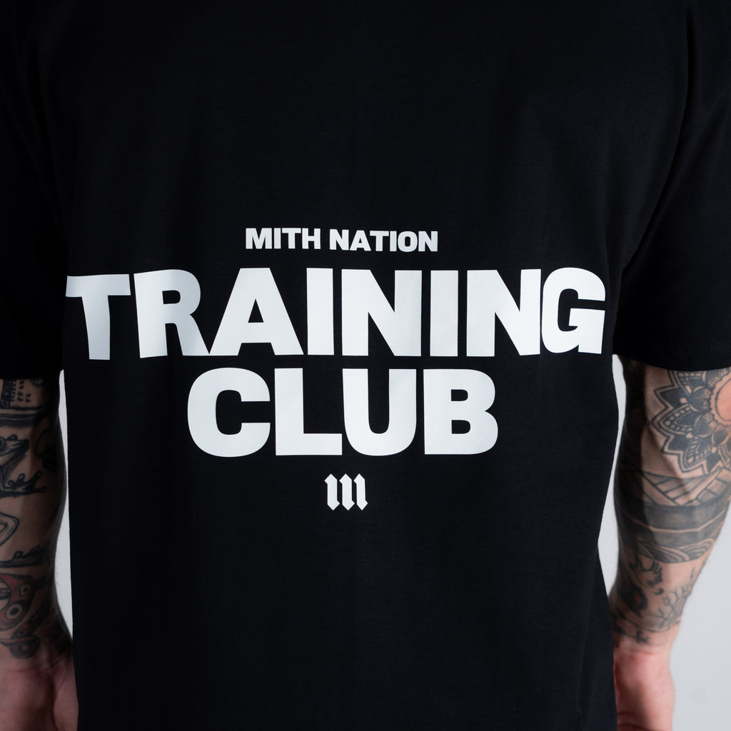 Camiseta Oversized Mith Nation White Training Club Preto