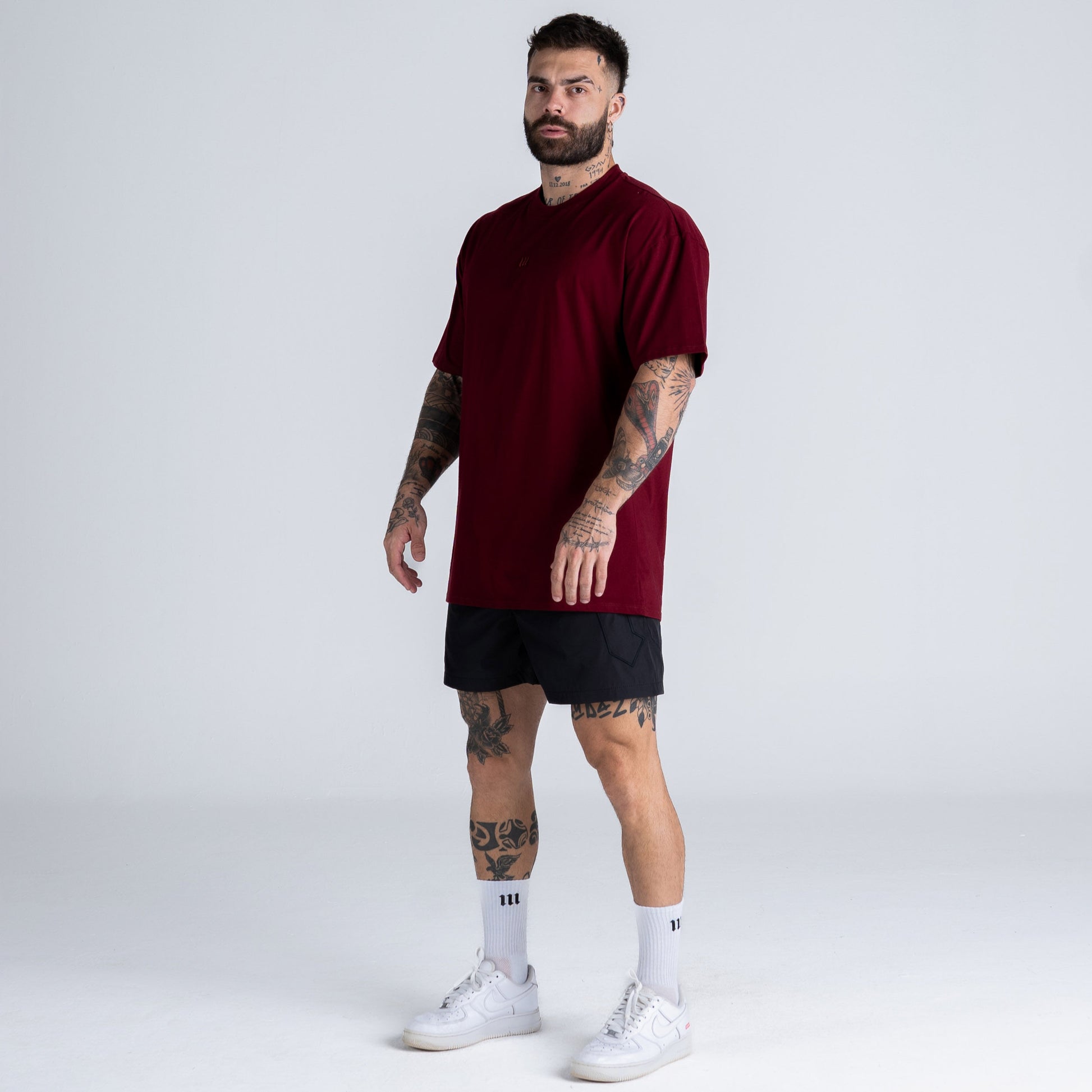 Camiseta Oversized Mith Nation Adornment Bordô