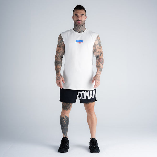 Regata Drop Shoulder Slevelles Mith Comam Frutas Reticule Burger Off White