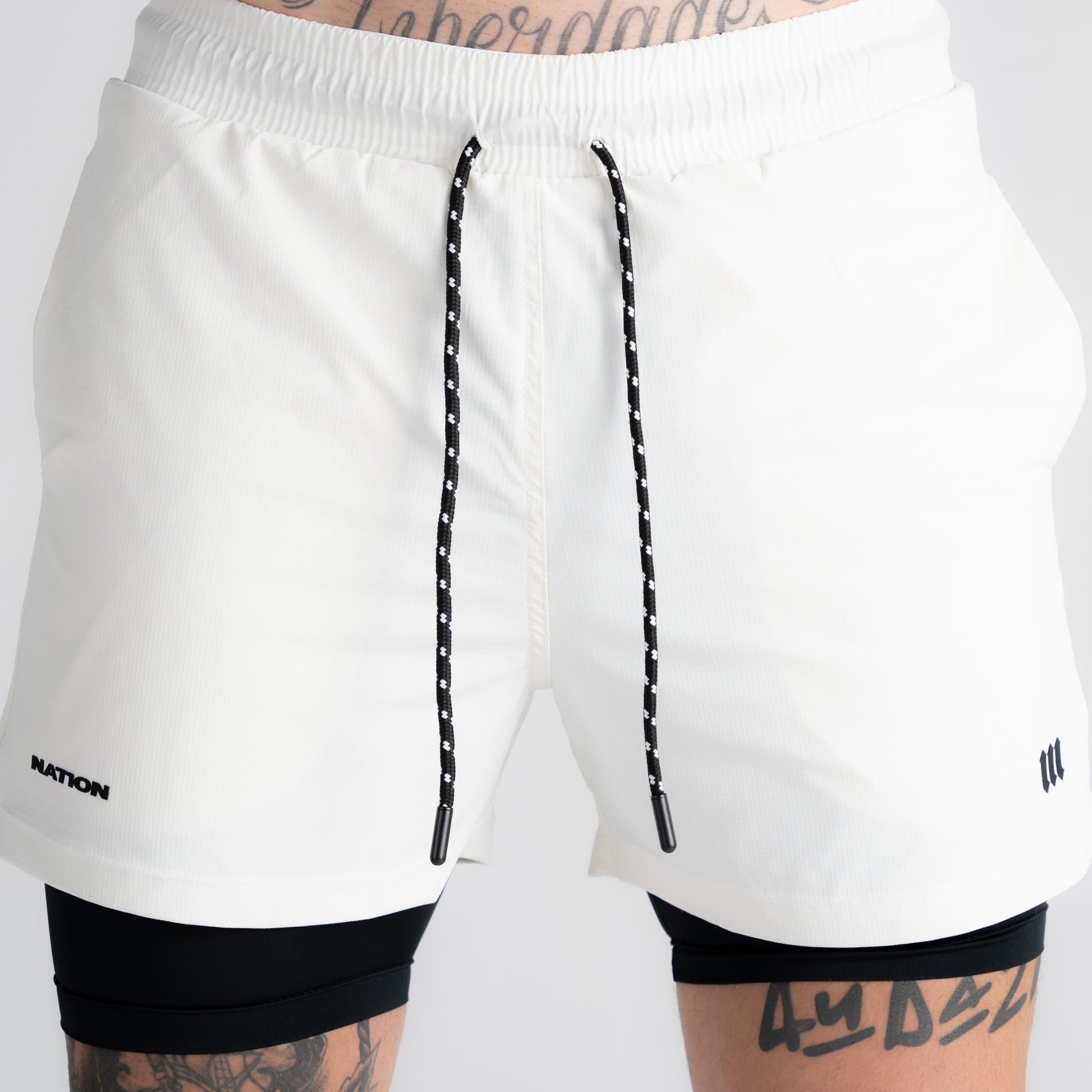 Shorts Tactel Com Compressão Mith Nation Off White