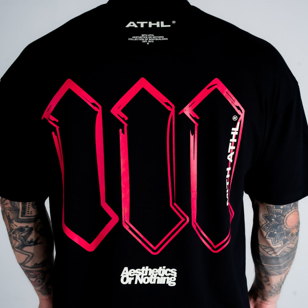 Camiseta Oversized Athl Doodle Preto