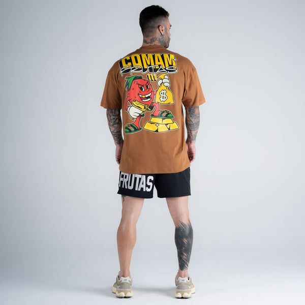 Camiseta Oversized Comam Frutas Richie Marrom
