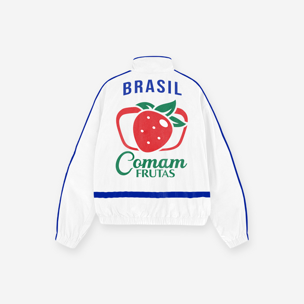 Jaqueta Corta Vento Tactel Mith Comam Frutas Brasil Off White