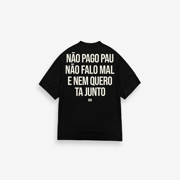 Camiseta oversized Treino Preta Não Pago Pau