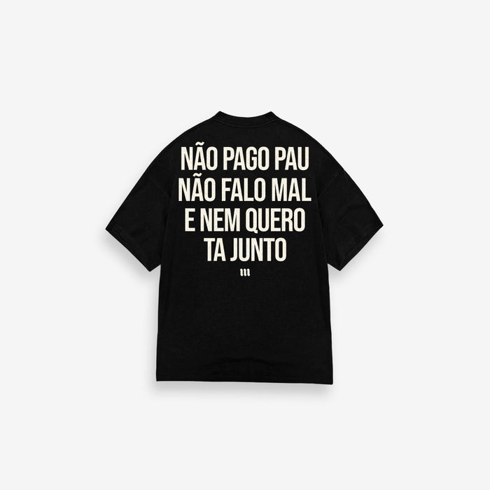 Camiseta oversized Treino Preta Não Pago Pau