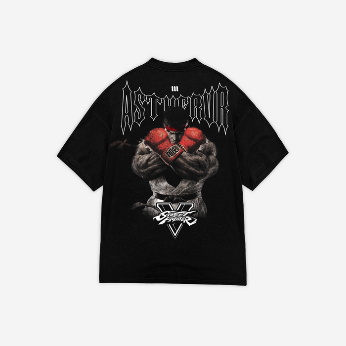 Camiseta Oversized Treino Preta Mith x Street Fighter Ryu
