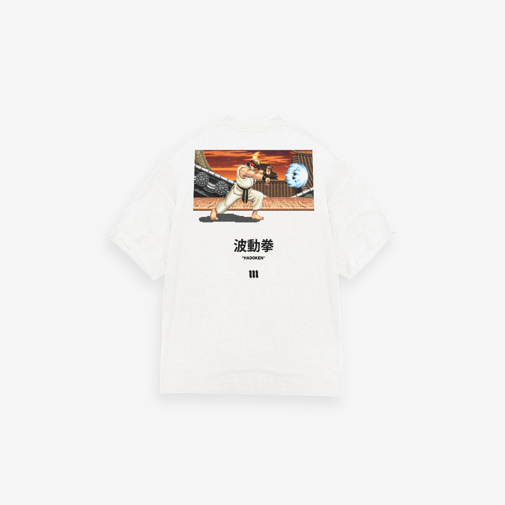Camiseta Street Fighter Ryu Hadouken Off White