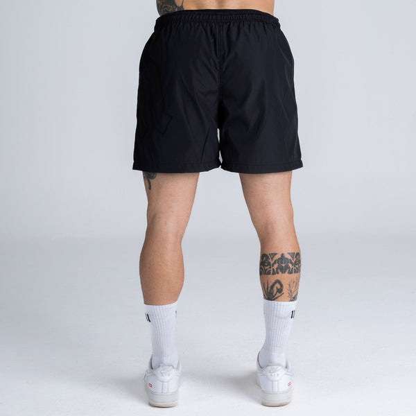 Shorts de Tactel Mith Nation Embroidery Preto