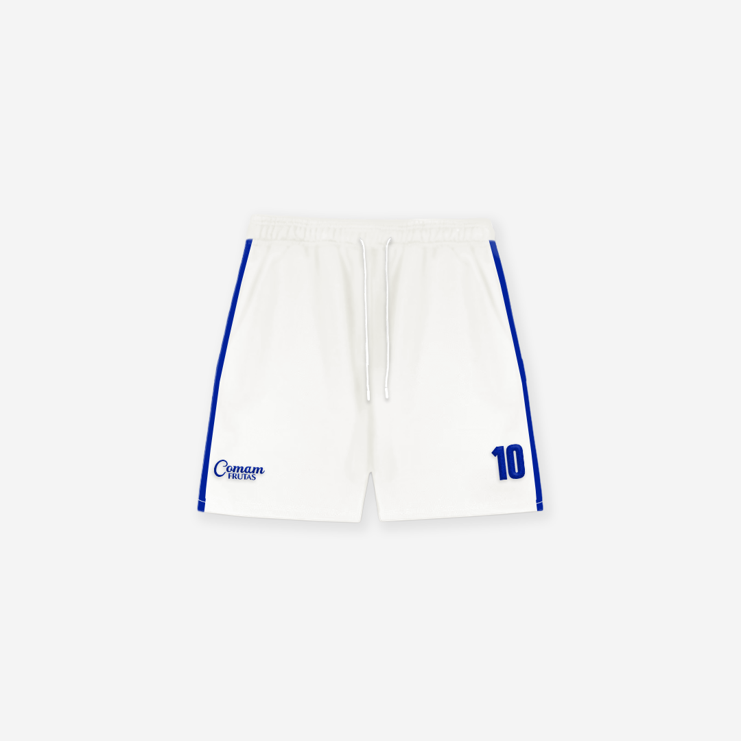 Shorts Curto de Tactel Mith Comam Frutas BR Off White