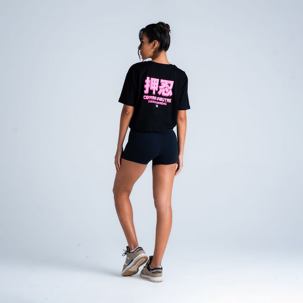 Cropped Oversized Comam Frutas Preto