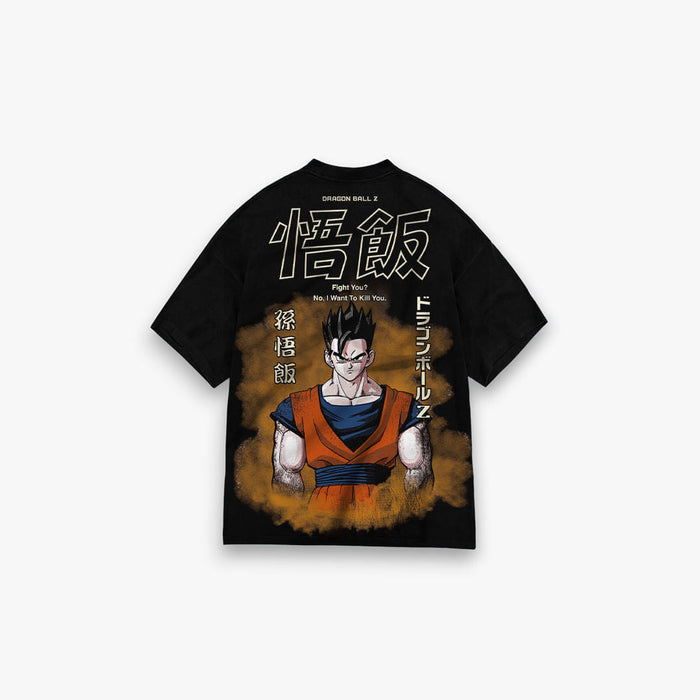 Camiseta Oversized Dragon Ball Z Gohan Preto